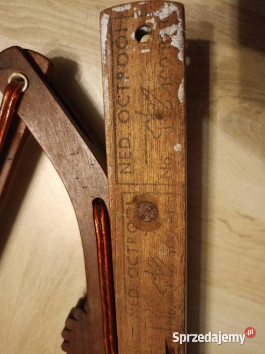 Zabytkowa Lampa nożycowa tekowa Vintage Kinkiet Drawski Młyn