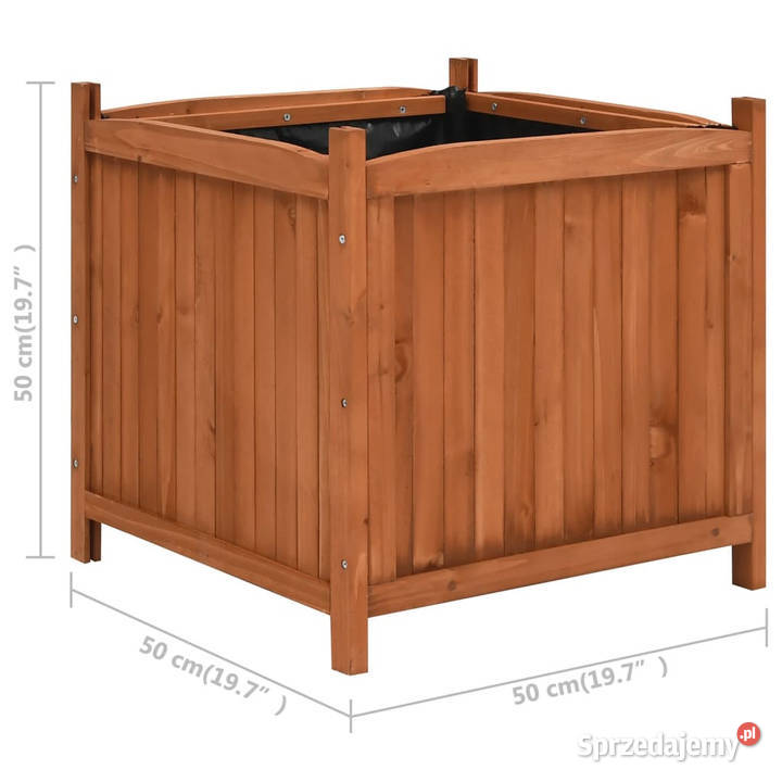 Podwyższone donice 2 50x50x50 drewno jodłowe Warszawa sprzedam