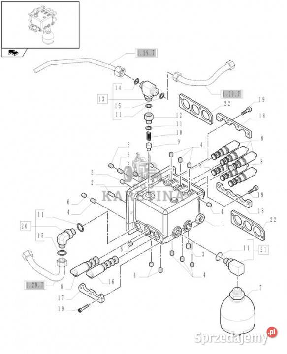 Holland T6090 Korpus zaworu 87381541