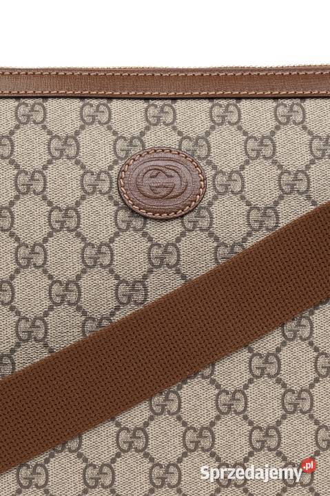 Beżowa Torba na ramię z monogramem Świdnica