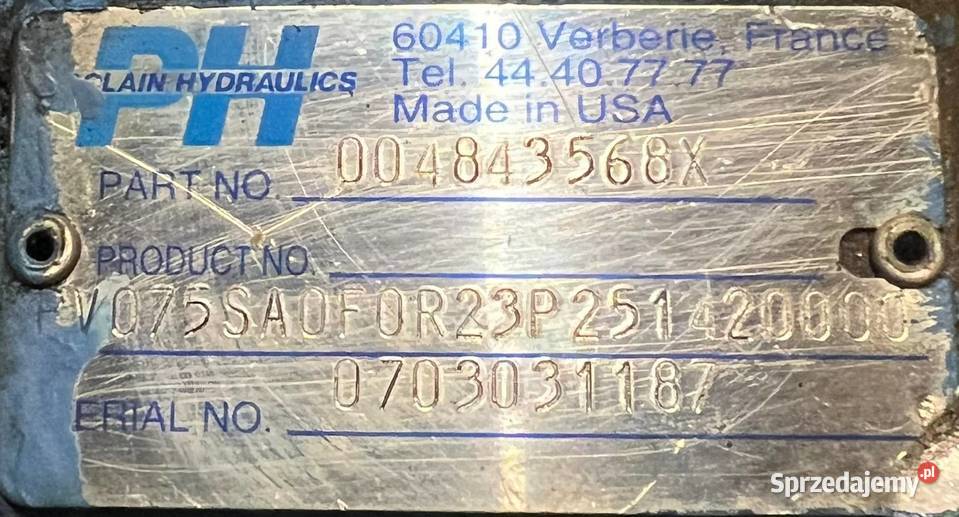 Poclain Hydraulics PV075SA0F0R23P251420000 Układ hydrauliczny Poznań