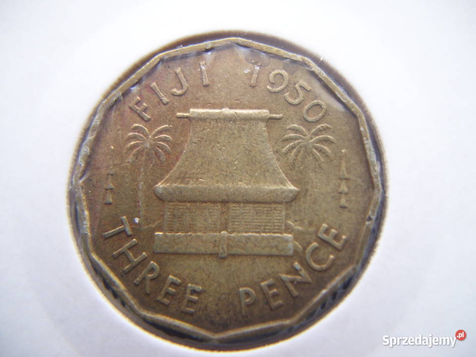 Stare monety 3 pens 1950 Fidzi podkarpackie Lesko