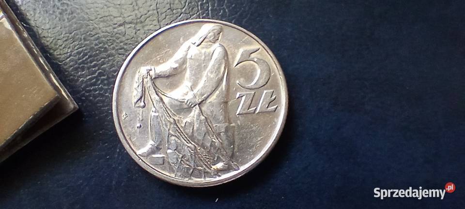 Stare monety 5 złotych 1974 Rybak PRL Polska Lesko