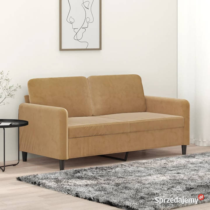 Sofa 2osobowa brązowa 140 tapicerowana aksamitem mazowieckie Warszawa sprzedam