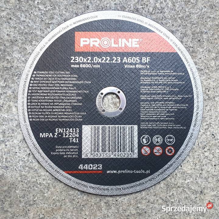 Tarcza do cięcia stali nierdzewnej fi 230 mm Zabrze