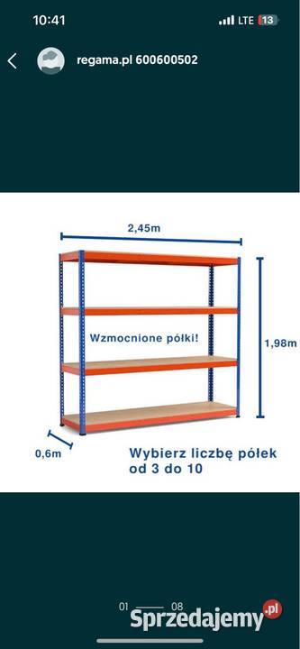 Regały warsztatowe półkowe regał magazynowy lubelskie Lublin