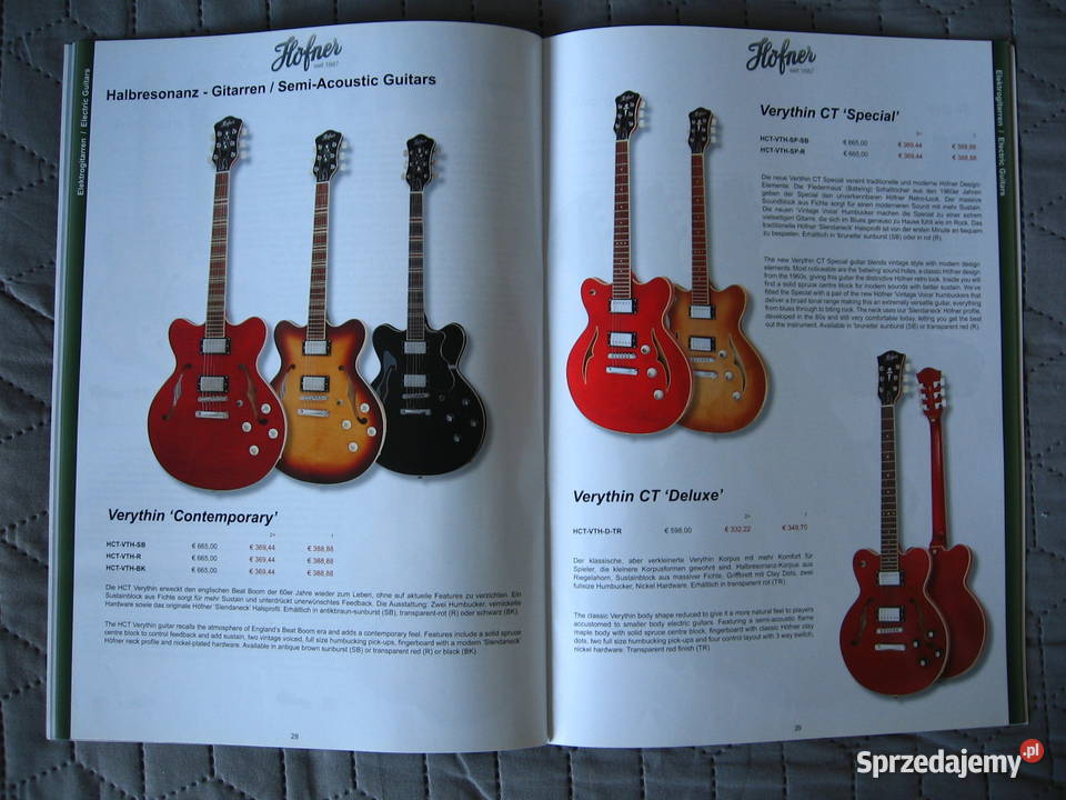 Hofner 2020 Confidental guitar catalog katalog Kępice