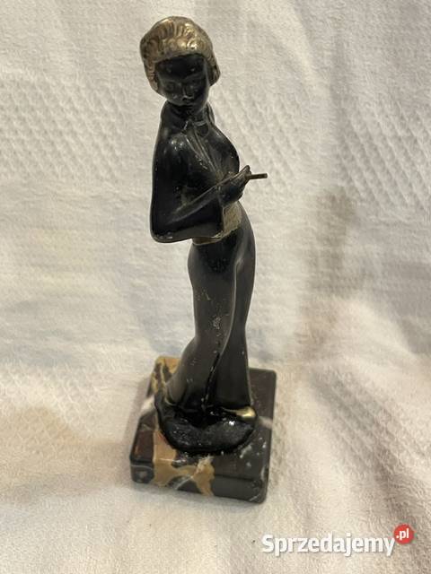 Metalowa figurka Art Dco elegancka postać na Kraków