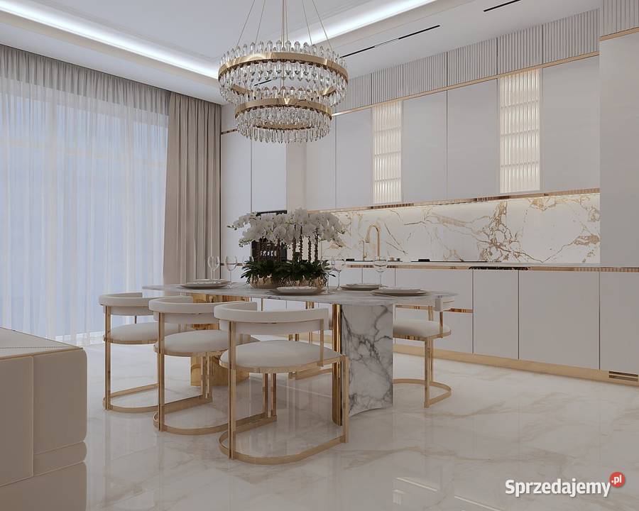 Krzesło glamour beżowo złote nowoczesne do 58cm Warszawa