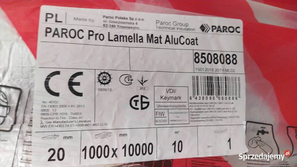 Mata niepalna 20 mm Hvac Lamella Mat AluCoat 10 Kalisz