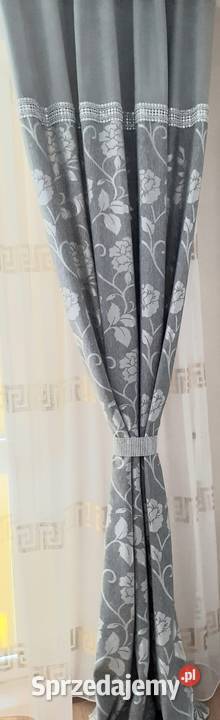 Zasłony szary kwiat