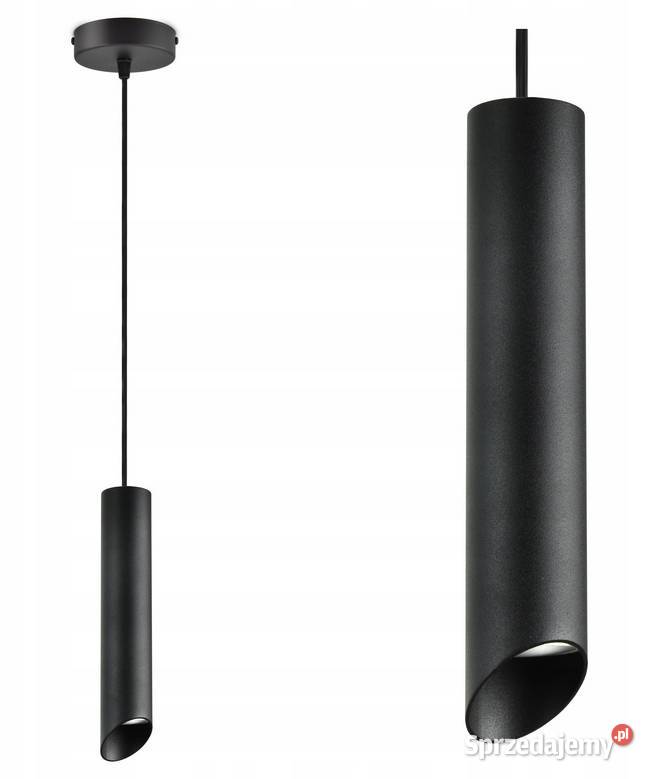 LAMPA WISZĄCA Tuba Led NOWOCZESNA BLACK Czarna Choroszcz