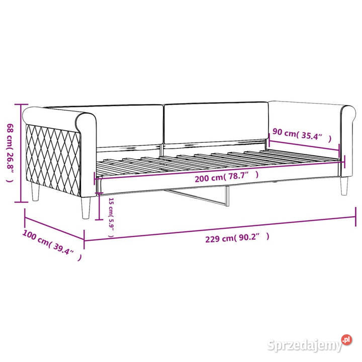 Sofa z funkcją spania ciemnoszara aksamit 90x200 mazowieckie Warszawa sprzedam