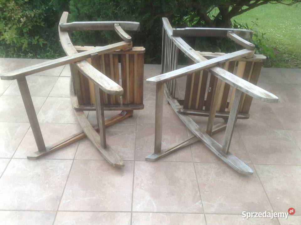 Zestaw 2 składanych drewnianych krzeseł z drewno Opole