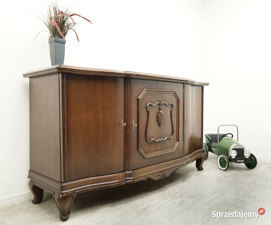 Dębowa komoda z lat 20tych w stylu secesyjnym Jerka