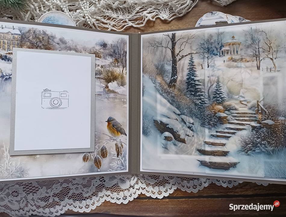 Zimowy album foto prezent rękodzieło Mszana Dolna