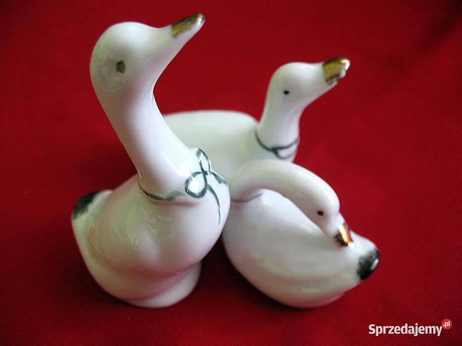 Gęś Rodzina trzech gąsek 8 i 55 i 45 Porcelana Dekoracje i ozdoby mazowieckie Siedlce