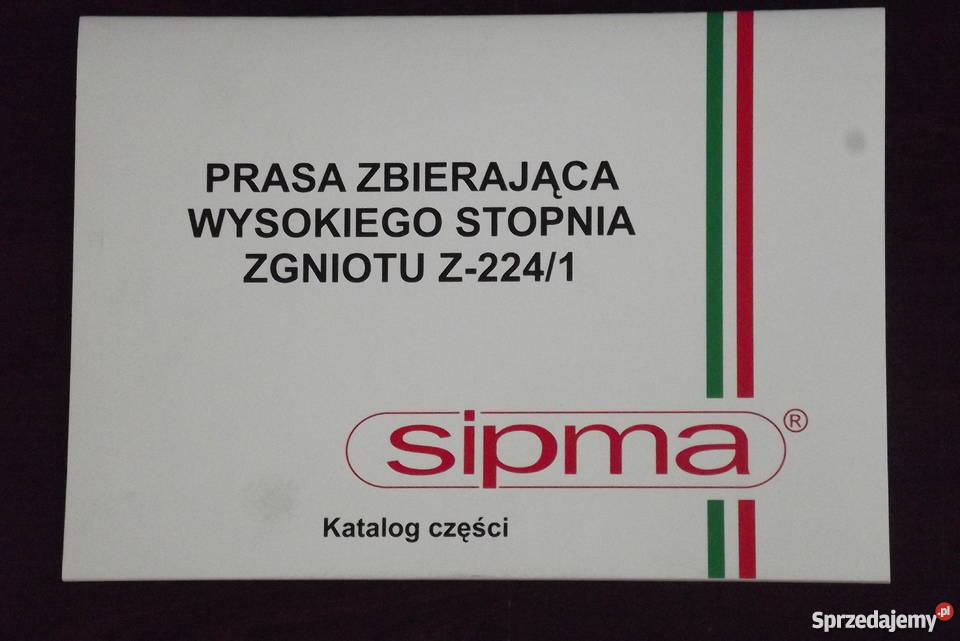 Katalog części zamiennych do pras SIPMA Parczew