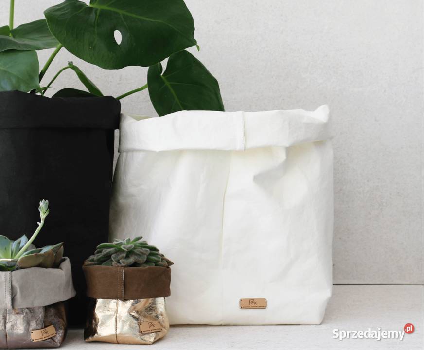Duże doniczki do salonu biały worek dekoracyjny małopolskie Kraków