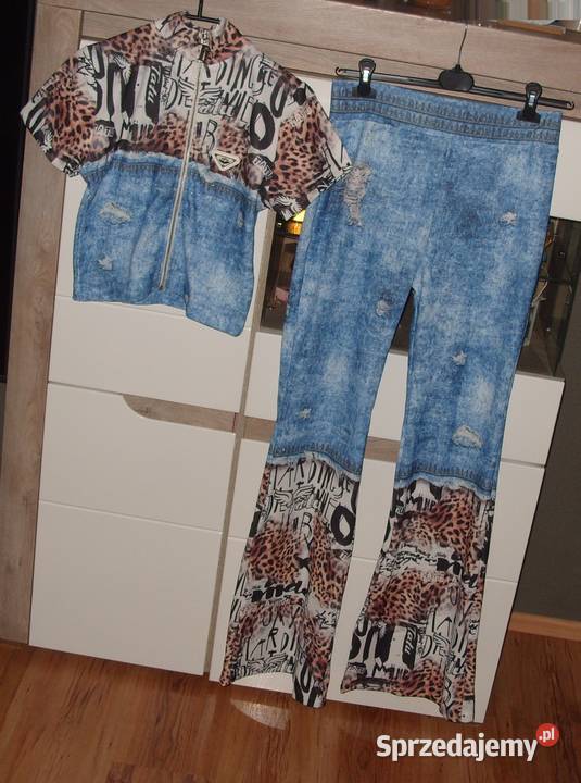 na wysokie panie komplet TATU ala jeans Blink Inny materiał sprzedam