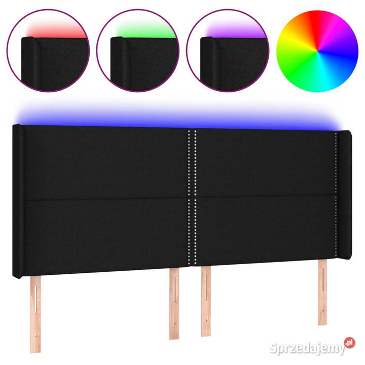Zagłówek do łóżka z LED czarny 163x16x118128 Warszawa