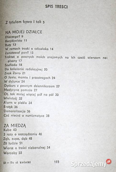 To ci kwiatki Adam Ochocki Rok wydania 1984
