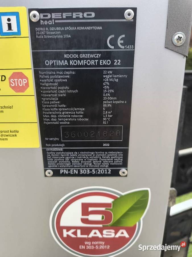 Defro 22Kw 2022 5 KLASA ECODESIGN sas ogniwo Tarnów
