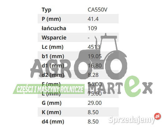 47483250 84441575 ŁAŃCUCH ZEWNĘTRZNY BOCZNY CNH Wichrów