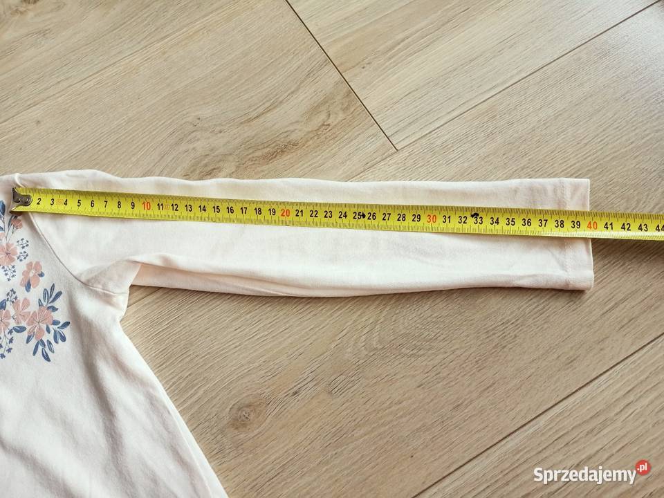 Bluzka koszulka dziewczęca na długi rękaw ecru Płock