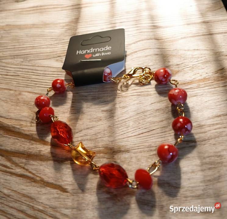 Czerwona bransoletka kotek śląskie Gliwice