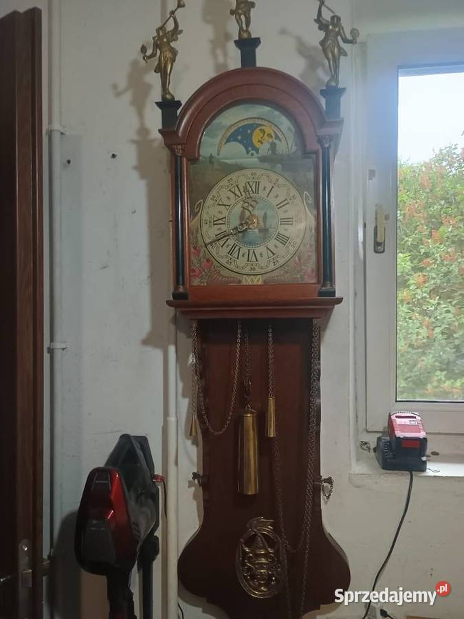 Wiszący zegar holenderski z fazami księżyca i podkarpackie Łąka sprzedam