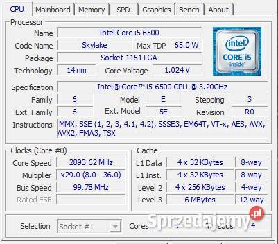 Komputer stacjonarny Intel core i5 6500 Nowe Dwory