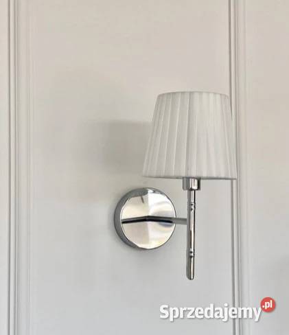 Kinkiet glamour srebrny lampa ścienna do salonu Warszawa