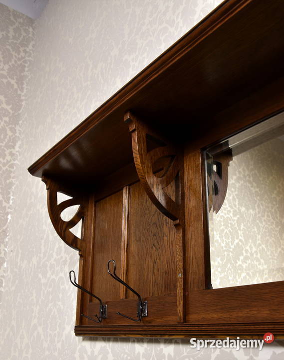 Wisząca garderoba secesja wieszak półka antyk Meble sprzedam
