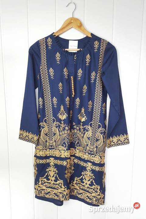 Nowa granatowa tunika indyjska kameez kurta Szczecin