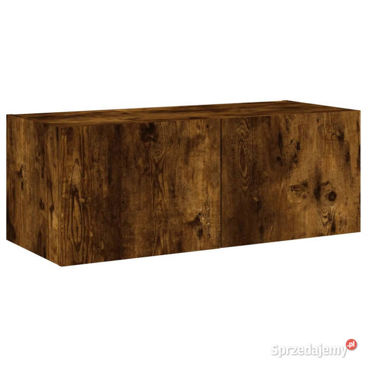 Ścienna szafka TV z LED przydymiony dąb 80x35x31 Warszawa