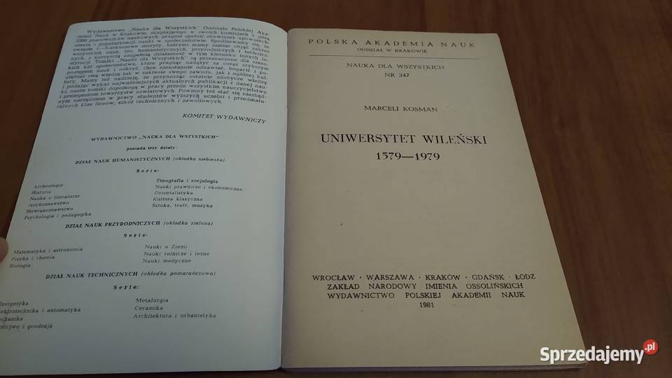 Uniwersytet Wileński 15791979 Marceli Kosman Książki naukowe i popularnonaukowe Kultura i Rozrywka
