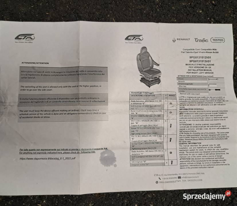 Obrotnice do fotela dostawcze Bydgoszcz