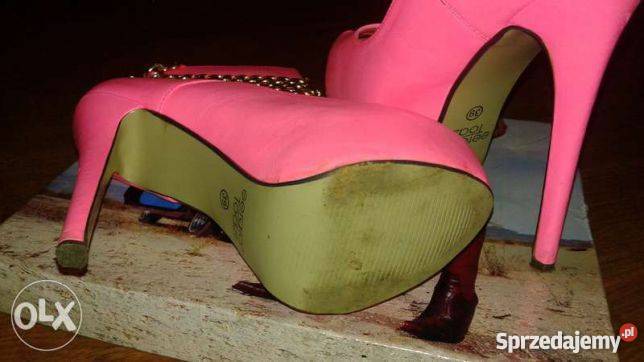 OKAZJA neonowe różowe platformy 39