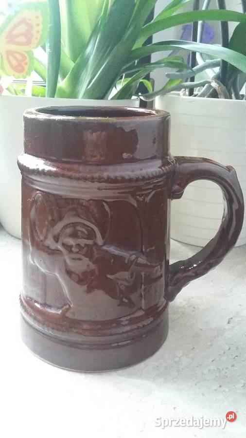 Kufel brązowy ceramiczny Birofilistyka Katowice