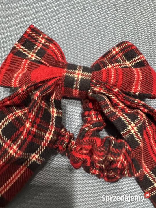 Gumka ozdobna do włosów z kokardką czerwono Częstochowa
