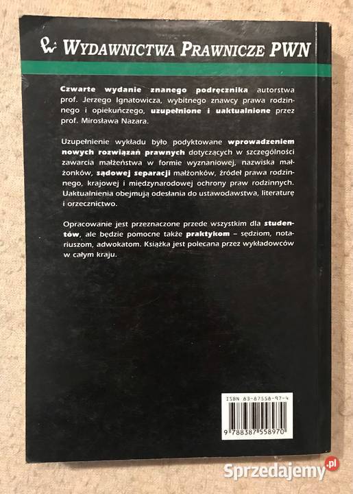 Prawo Rodzinne Jerzy Ignatowicz Gorzów Wielkopolski sprzedam