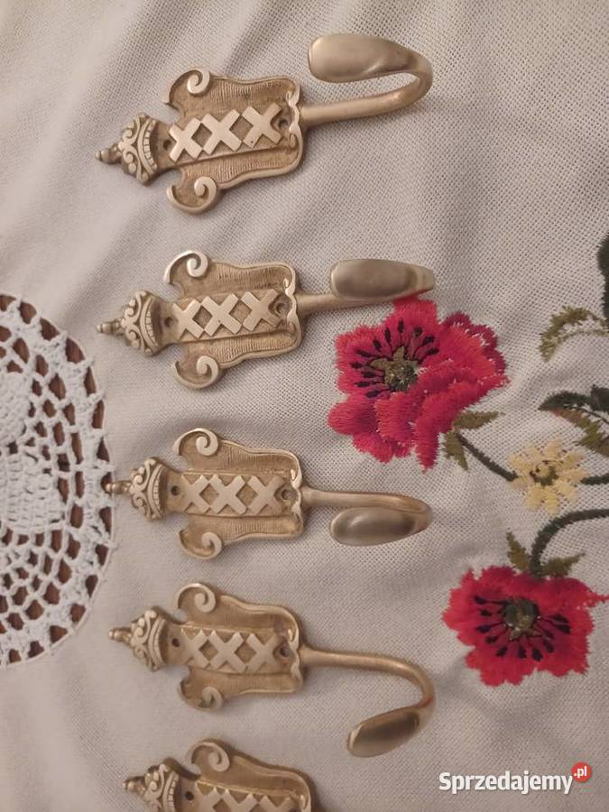 Piękny masywny wieszak mosiężny Poznań sprzedam