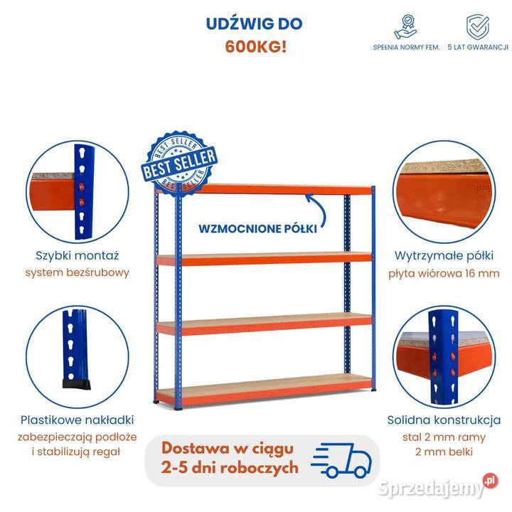 Regały magazynowe półkowe metalowe regał do Wrocław