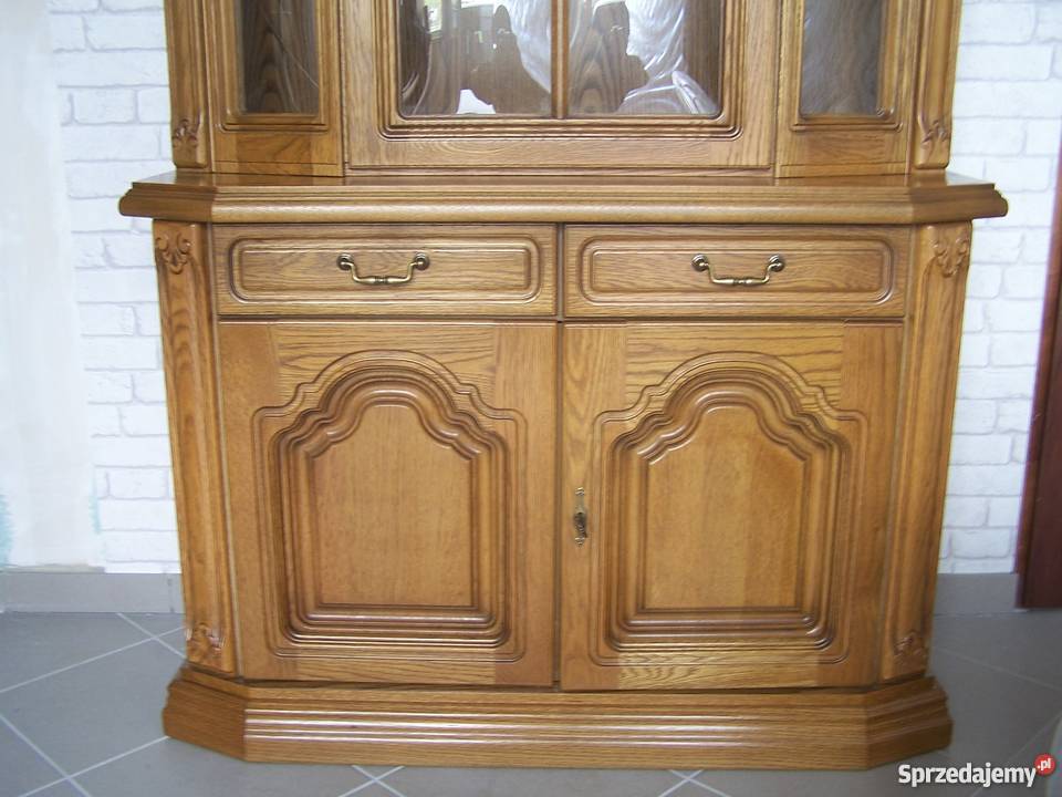 Witryna dębowa witrynka rustikal 115 55cm Jasionów sprzedam