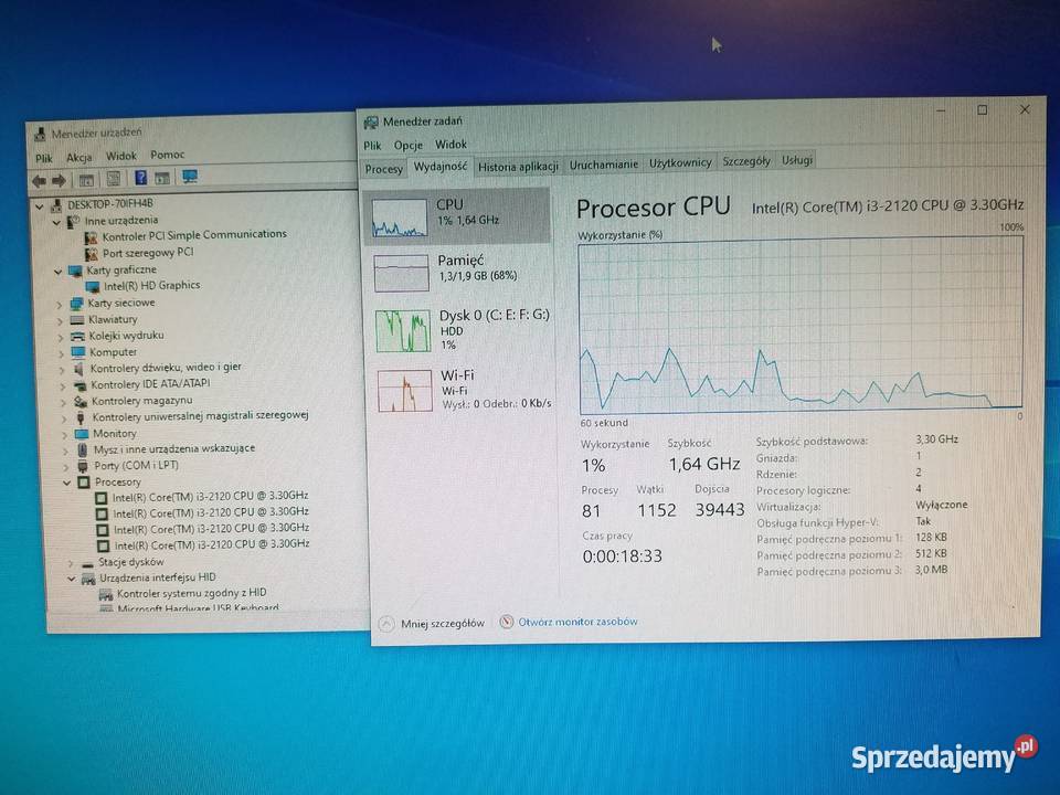 Komputer HP rp5800 i32120 HDD250GB WIFI Rymanów