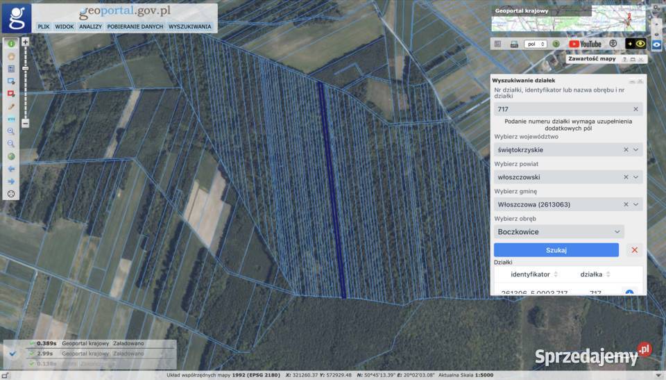 Łąka i las na sprzedaż Boczkowice gm Włoszczowa