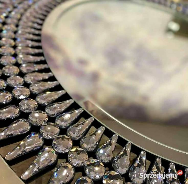 nowoczesne lustro glamour z kryształkami okrągłe Lustra Nowy Sącz sprzedam