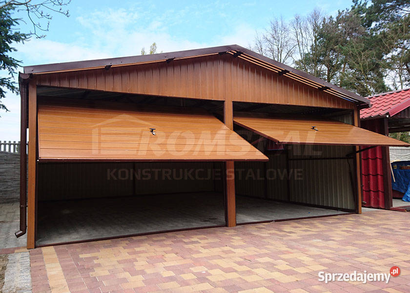 Garaż Blaszany Drewnopodobny 65x5m Dwuspadowy Brzeg