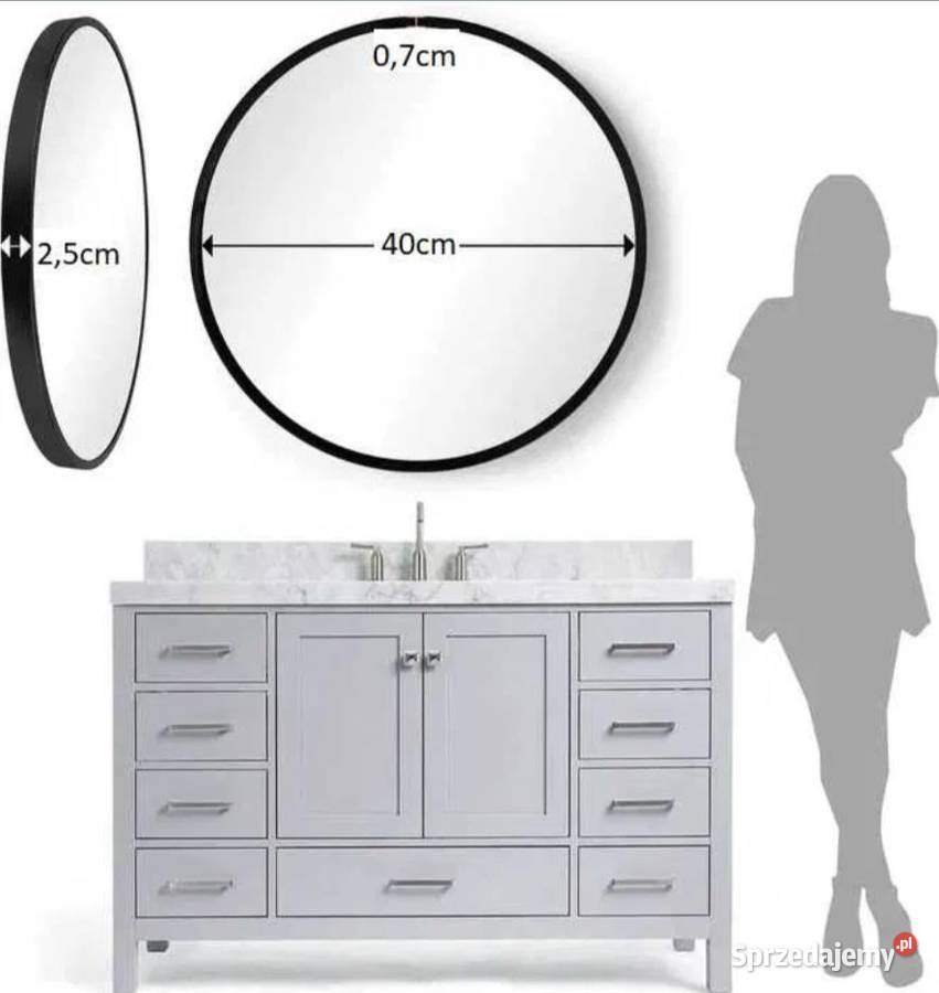 Piękne Kryształowe Lustro HD okrągłe lusterko śląskie